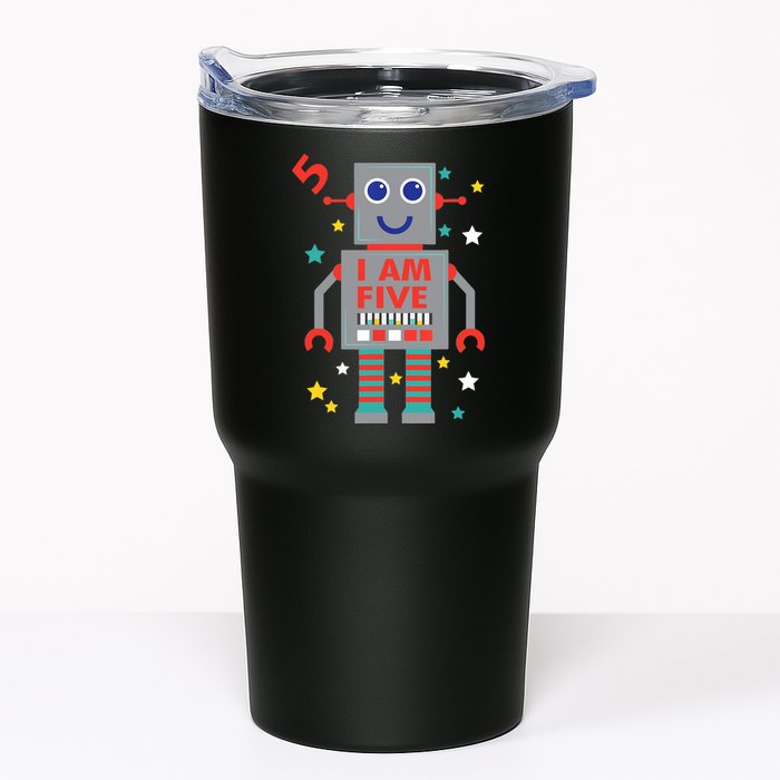 I Am Five Robot Funny Robotics 5 Year Old Birthday Party Tumbler