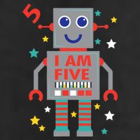 I Am Five Robot Funny Robotics 5 Year Old Birthday Party Trucker Hat