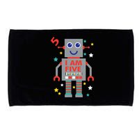 I Am Five Robot Funny Robotics 5 Year Old Birthday Party Microfiber Hand Towel