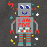 I Am Five Robot Funny Robotics 5 Year Old Birthday Party Vector Backpack