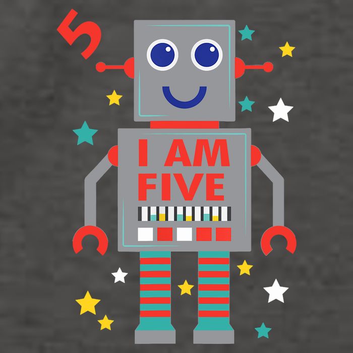 I Am Five Robot Funny Robotics 5 Year Old Birthday Party Vector Backpack