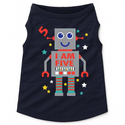 I Am Five Robot Funny Robotics 5 Year Old Birthday Party Doggie Tank
