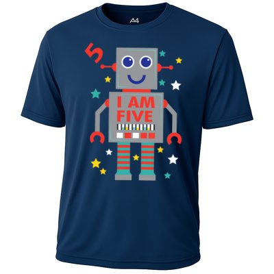I Am Five Robot Funny Robotics 5 Year Old Birthday Party Performance Shirt
