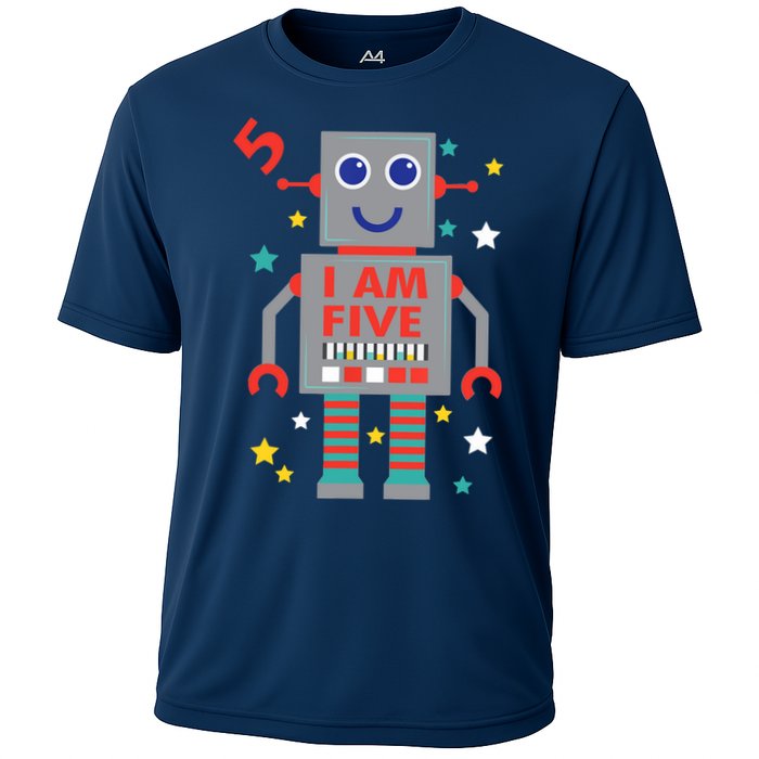 I Am Five Robot Funny Robotics 5 Year Old Birthday Party Performance Shirt