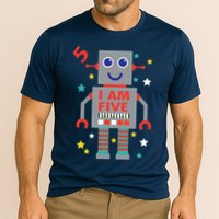 I Am Five Robot Funny Robotics 5 Year Old Birthday Party Performance Shirt