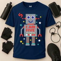I Am Five Robot Funny Robotics 5 Year Old Birthday Party Performance Shirt