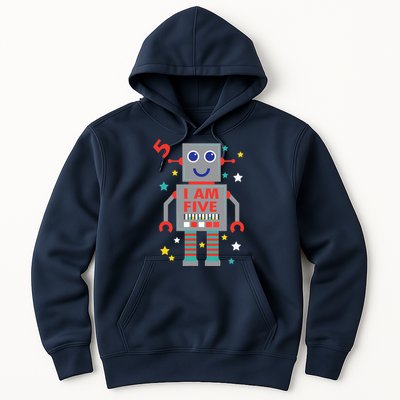 I Am Five Robot Funny Robotics 5 Year Old Birthday Party Hoodie