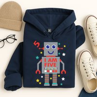 I Am Five Robot Funny Robotics 5 Year Old Birthday Party Hoodie
