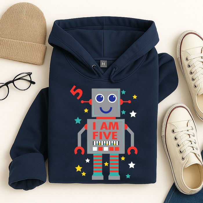 I Am Five Robot Funny Robotics 5 Year Old Birthday Party Hoodie