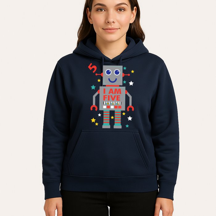 I Am Five Robot Funny Robotics 5 Year Old Birthday Party Hoodie