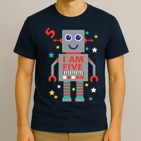 I Am Five Robot Funny Robotics 5 Year Old Birthday Party T-Shirt