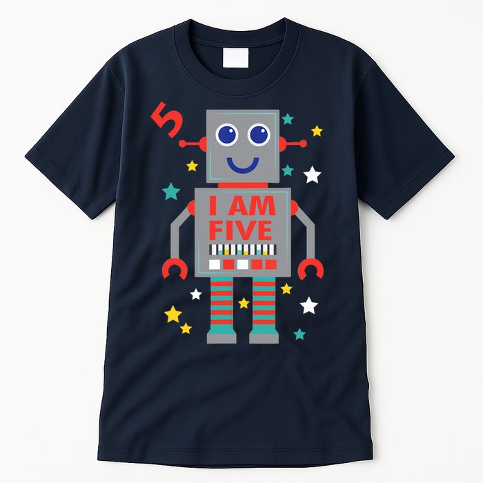 I Am Five Robot Funny Robotics 5 Year Old Birthday Party Tall T-Shirt