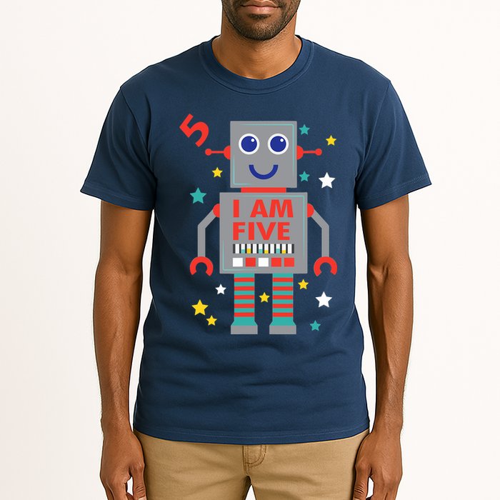 I Am Five Robot Funny Robotics 5 Year Old Birthday Party Tall T-Shirt