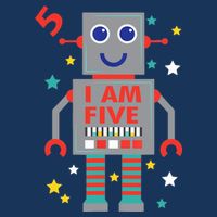 I Am Five Robot Funny Robotics 5 Year Old Birthday Party Sustainable Bucket Hat