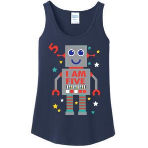 I Am Five Robot Funny Robotics 5 Year Old Birthday Party Ladies Essential Tank