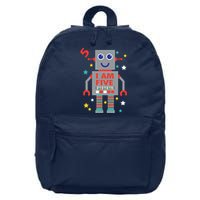 I Am Five Robot Funny Robotics 5 Year Old Birthday Party 16 in Basic Backpack