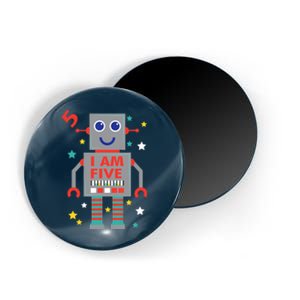 I Am Five Robot Funny Robotics 5 Year Old Birthday Party Magnet