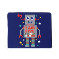 I Am Five Robot Funny Robotics 5 Year Old Birthday Party Mousepad