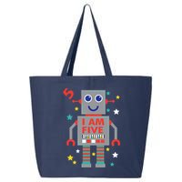 I Am Five Robot Funny Robotics 5 Year Old Birthday Party 25L Jumbo Tote