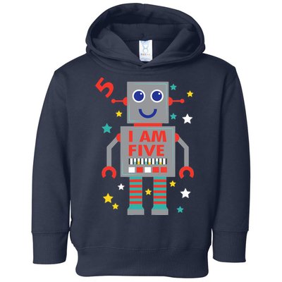 I Am Five Robot Funny Robotics 5 Year Old Birthday Party Toddler Hoodie