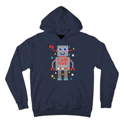 I Am Five Robot Funny Robotics 5 Year Old Birthday Party Tall Hoodie