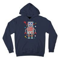 I Am Five Robot Funny Robotics 5 Year Old Birthday Party Tall Hoodie