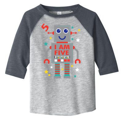 I Am Five Robot Funny Robotics 5 Year Old Birthday Party Toddler Fine Jersey T-Shirt