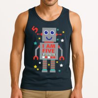 I Am Five Robot Funny Robotics 5 Year Old Birthday Party Tank Top