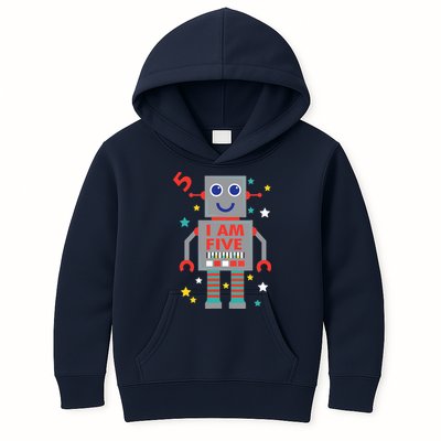 I Am Five Robot Funny Robotics 5 Year Old Birthday Party Kids Hoodie