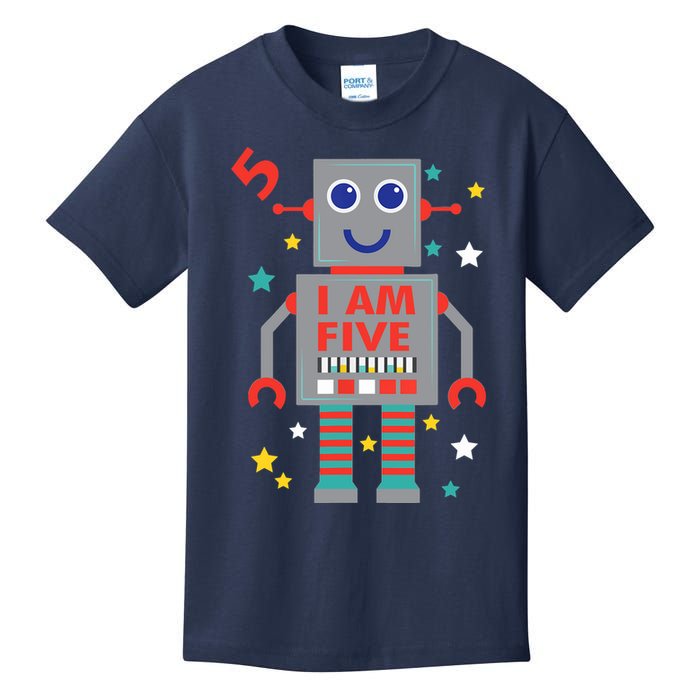 I Am Five Robot Funny Robotics 5 Year Old Birthday Party Kids T-Shirt
