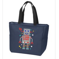 I Am Five Robot Funny Robotics 5 Year Old Birthday Party Zip Tote Bag