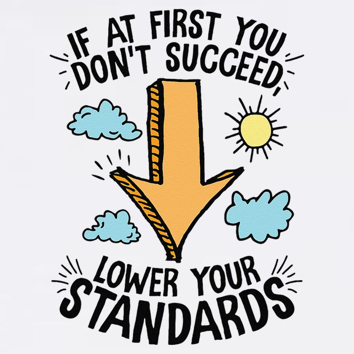 If At First You Don’T Succeed Lower Your Standards Garment-Dyed Sweatshirt
