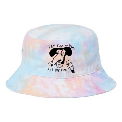 I Am Fucking Tired All The Time L.A.D.Y G.A.G.A Tie Dye Newport Bucket Hat