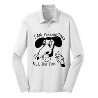 I Am Fucking Tired All The Time L.A.D.Y G.A.G.A Silk Touch Performance Long Sleeve Polo