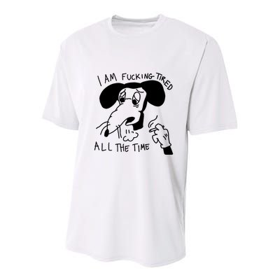 I Am Fucking Tired All The Time L.A.D.Y G.A.G.A Youth Performance Sprint T-Shirt