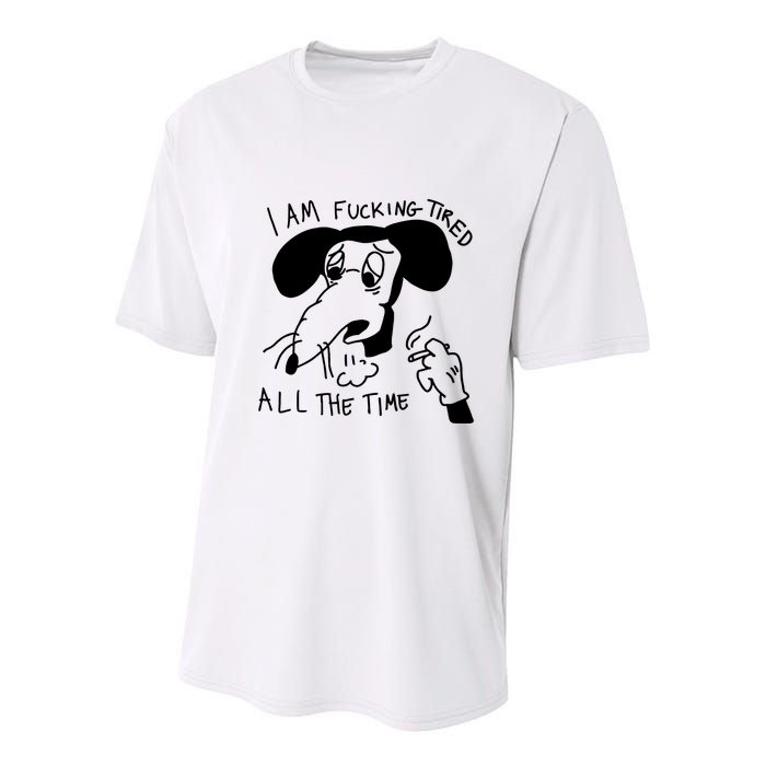 I Am Fucking Tired All The Time L.A.D.Y G.A.G.A Youth Performance Sprint T-Shirt