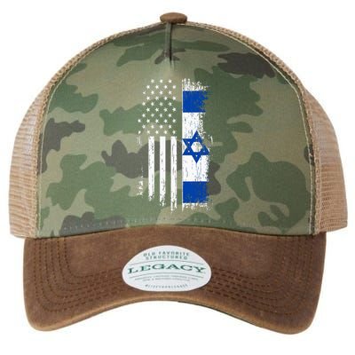 Israeli American Flag Pride Israel Usa Legacy Tie Dye Trucker Hat