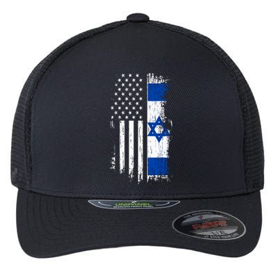 Israeli American Flag Pride Israel Usa Flexfit Unipanel Trucker Cap