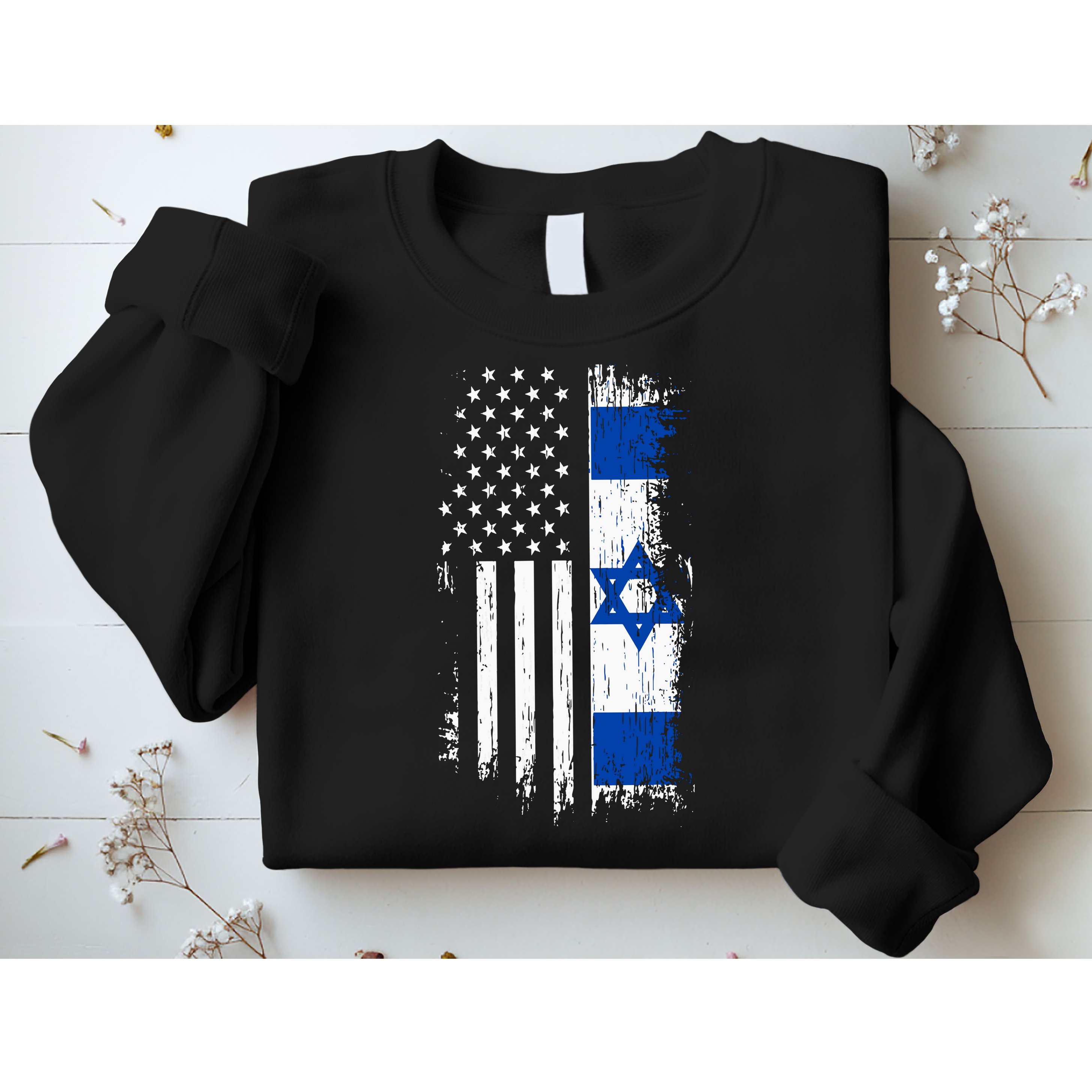 Israeli American Flag Pride Israel Usa Sweatshirt