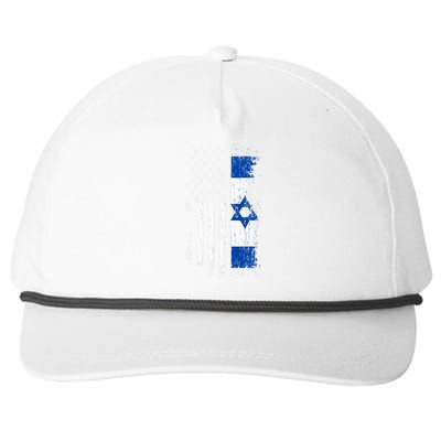 Israeli American Flag Pride Israel Usa Snapback Five-Panel Rope Hat