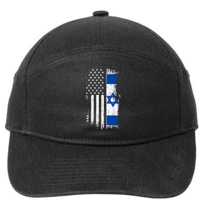 Israeli American Flag Pride Israel Usa 7-Panel Snapback Hat