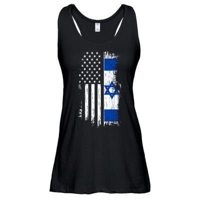 Israeli American Flag Pride Israel Usa Ladies Essential Flowy Tank