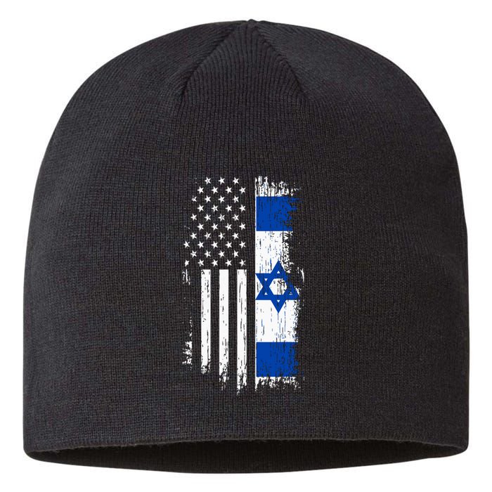 Israeli American Flag Pride Israel Usa Sustainable Beanie