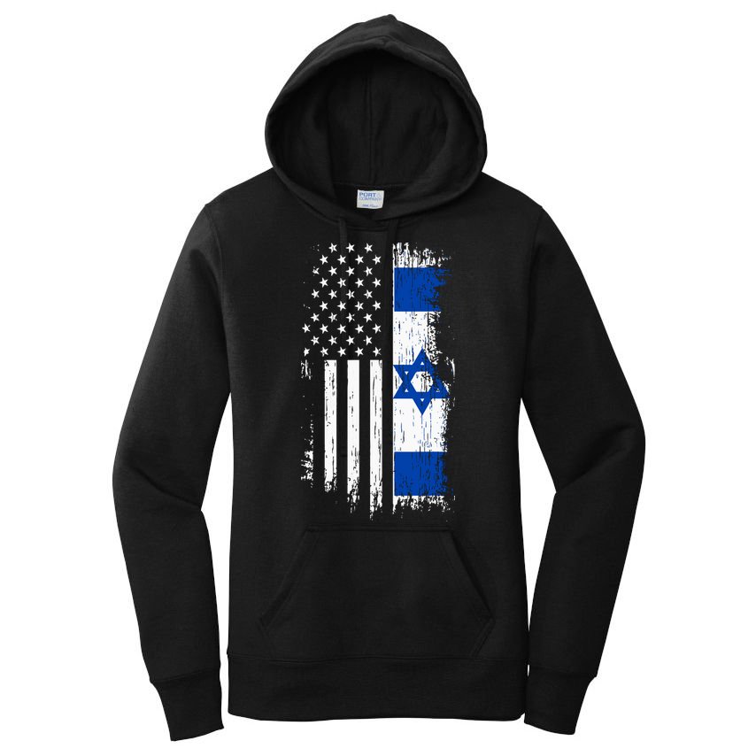 Israeli American Flag Pride Israel Usa Women's Pullover Hoodie