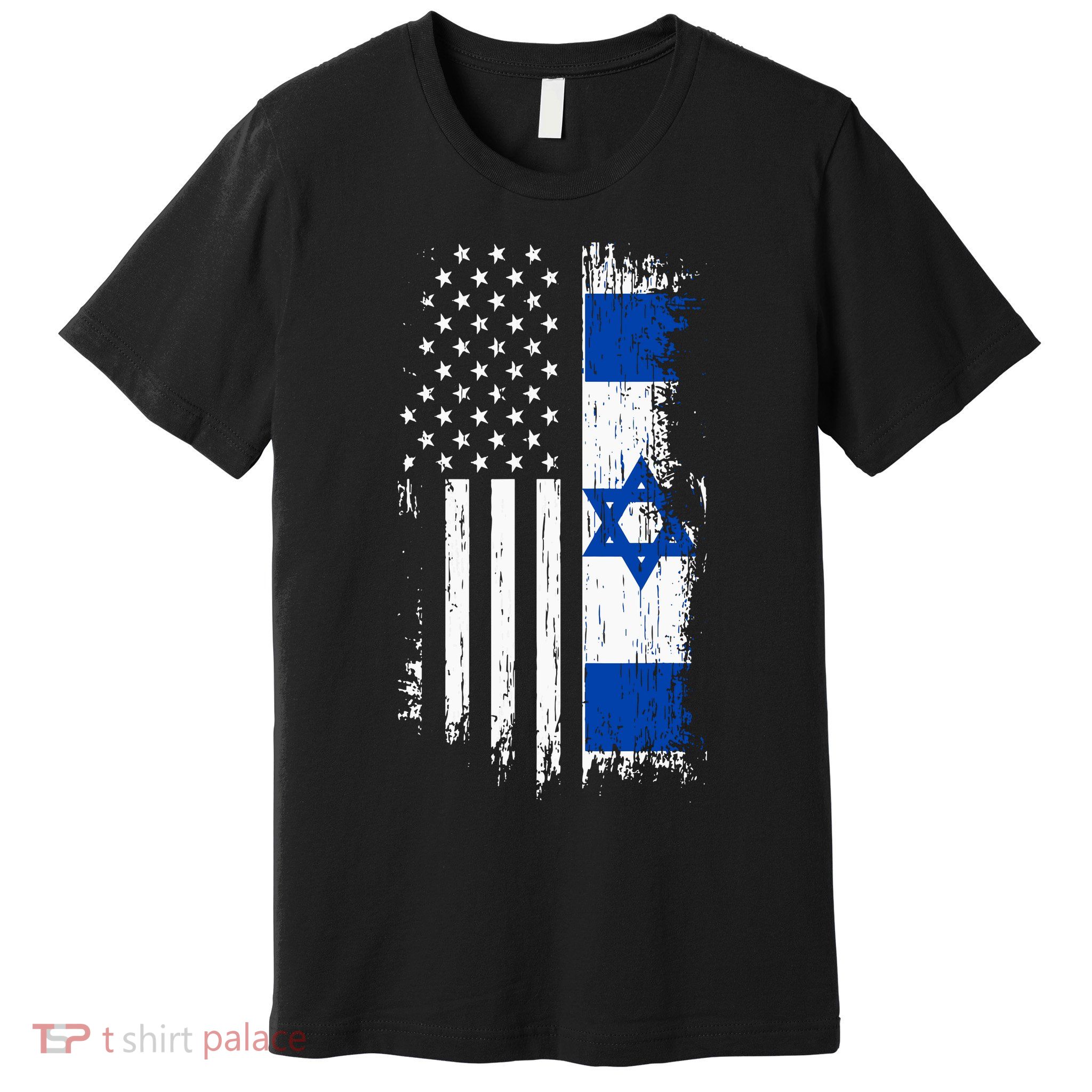 Israeli American Flag Pride Israel Usa Premium T-Shirt