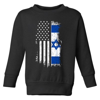 Israeli American Flag Pride Israel Usa Toddler Sweatshirt