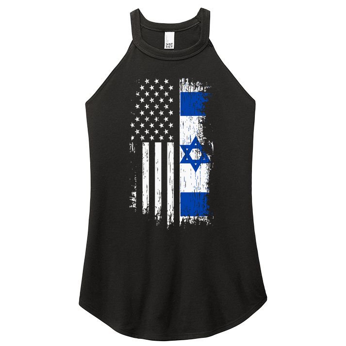 Israeli American Flag Pride Israel Usa Women's Perfect Tri Rocker Tank