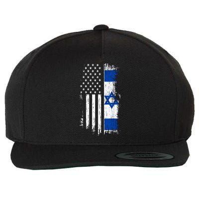 Israeli American Flag Pride Israel Usa Wool Snapback Cap