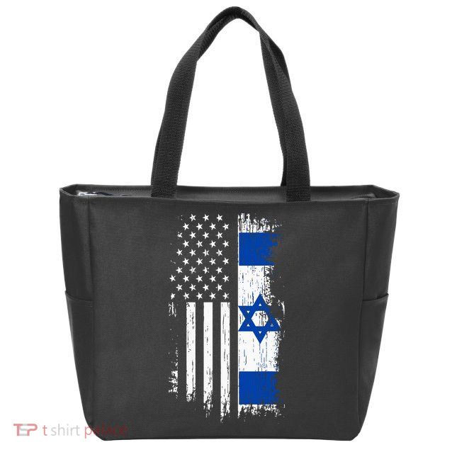 Israeli American Flag Pride Israel Usa Zip Tote Bag