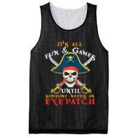 It's All Fun & Games Until Someone Needs An Eyepatch Pirate Skull Mesh Reversible Basketball Jersey Tank